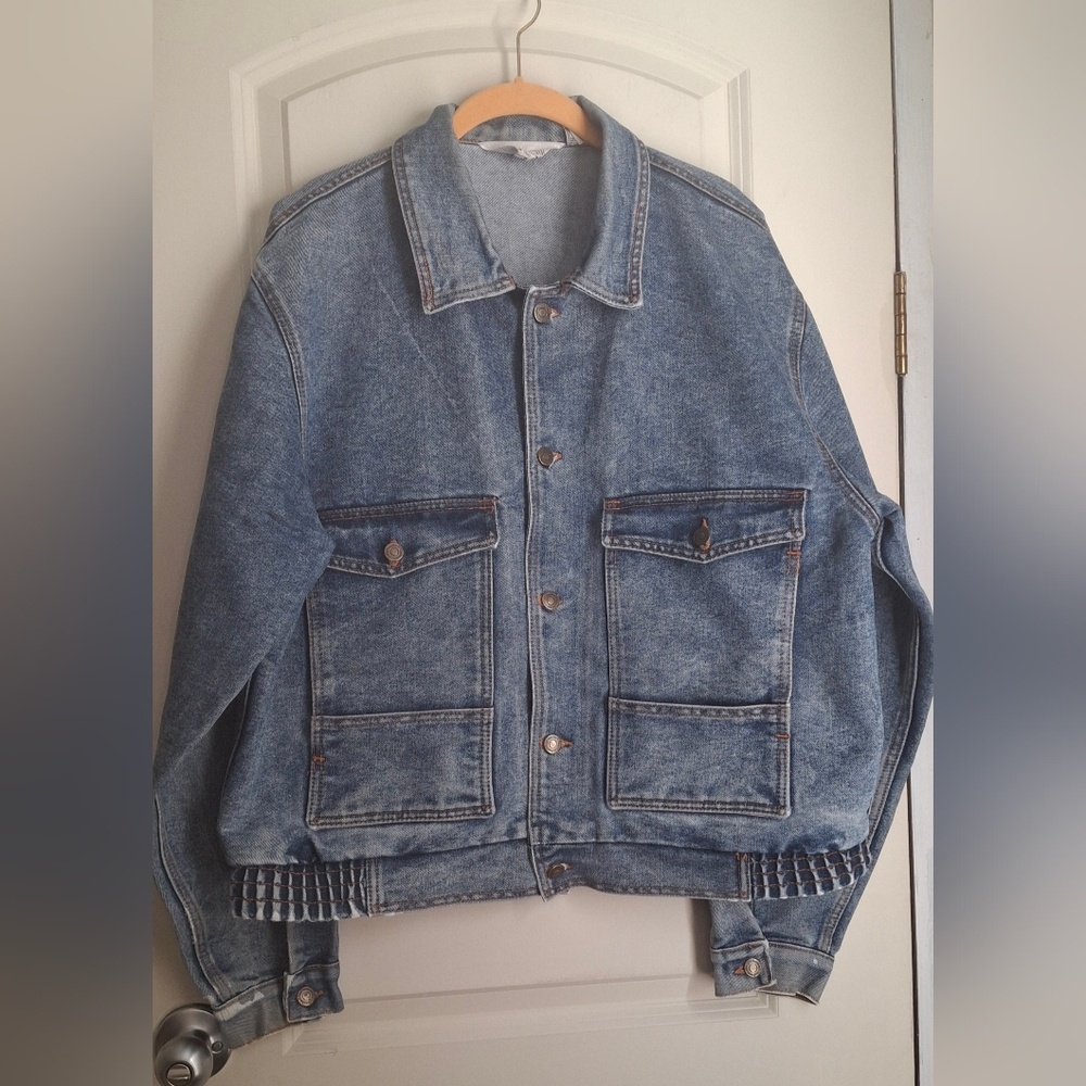 Vintage windbreaker mens denim jacket sz XL baggy retro 80's whymsygoth western